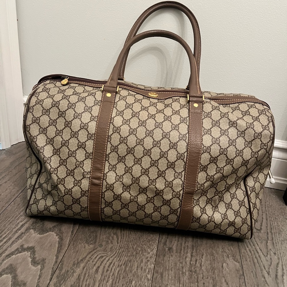 Authentic Gucci Boston Monogram Duffel Bag